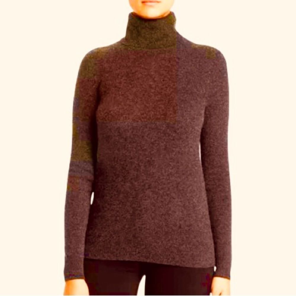 C By Bloomingdale's Soft Cashmere 2-Ply Rich Maroon Turtleneck Sweater SZ M